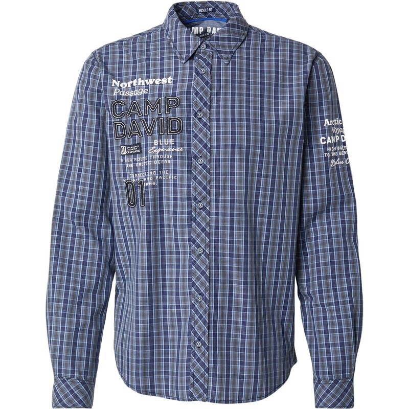 CAMP DAVID Košeľa modrá / modrosivá / biela 65906665
