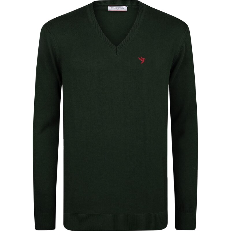 Felix Hardy Sveter tmavozelená / červená 65906770