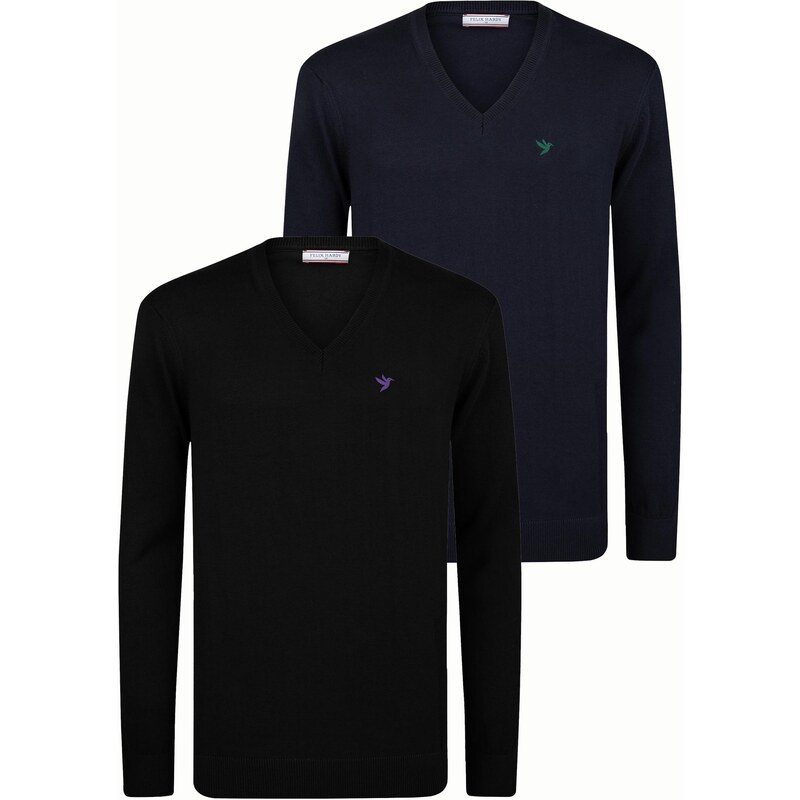 Felix Hardy Sveter zelená / tmavofialová / čierna 65906760