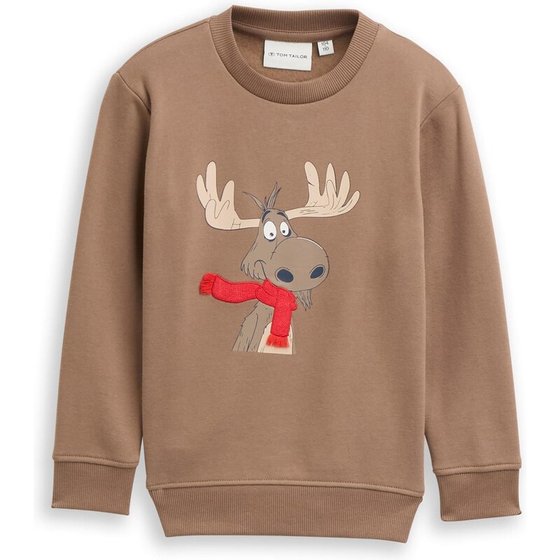 TOM TAILOR Mikina brokátová / svetlohnedá / červená / čierna 65906819