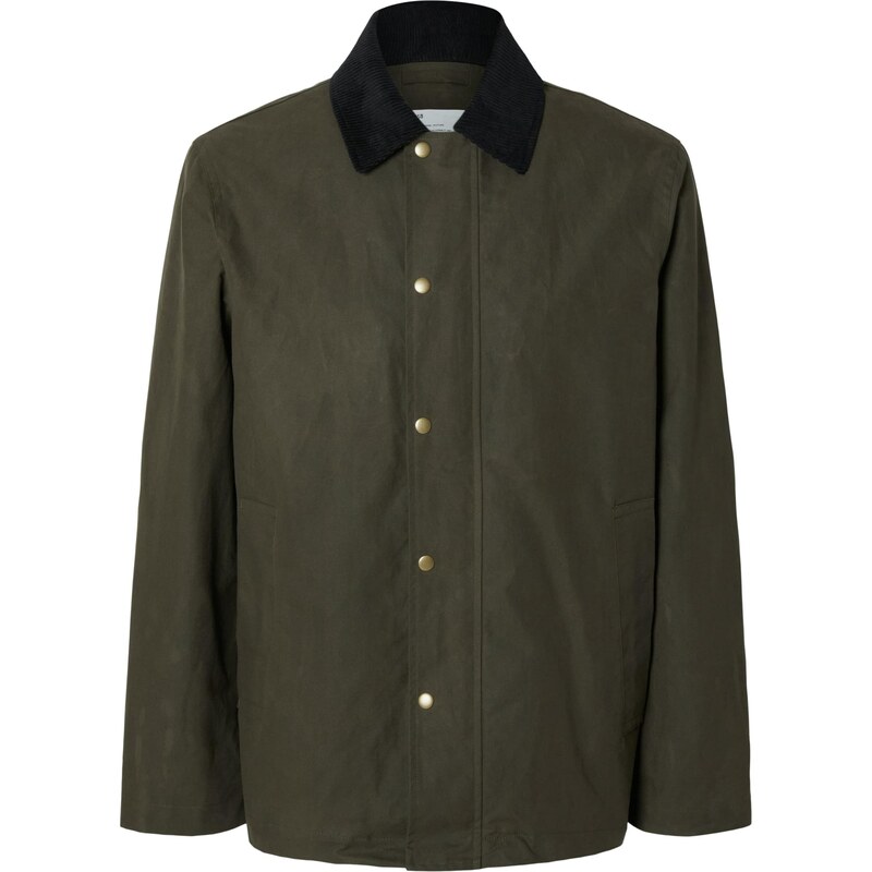 SELECTED Prechodná bunda SLHWALTER tmavozelená / čierna 65906848