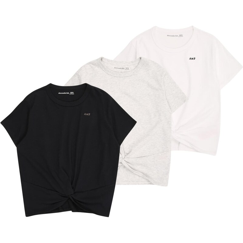 Abercrombie & Fitch Tričko čierna / biela / biela melírovaná 65906855