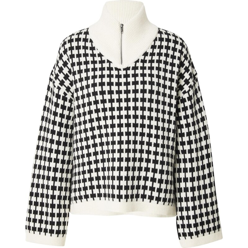 MSCH COPENHAGEN Oversize sveter Amaria čierna / šedobiela 65906958