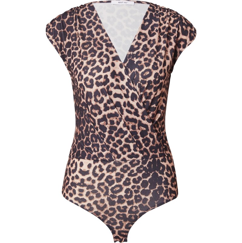 ABOUT YOU Košeľové body Stina béžová / hnedá / čierna 65906948