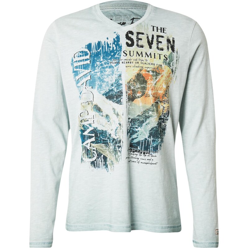 CAMP DAVID Tričko modrozelená / modrosivá / oranžová / čierna 65907033