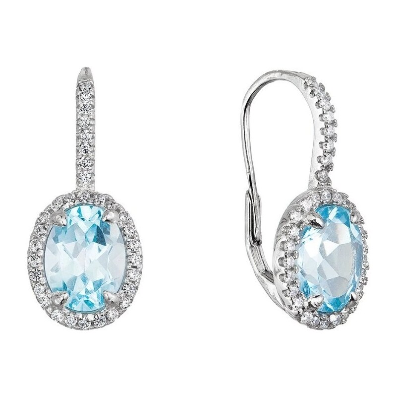 Evolution Group Luxusné strieborné náušnice so zirkónmi a pravým 66595347