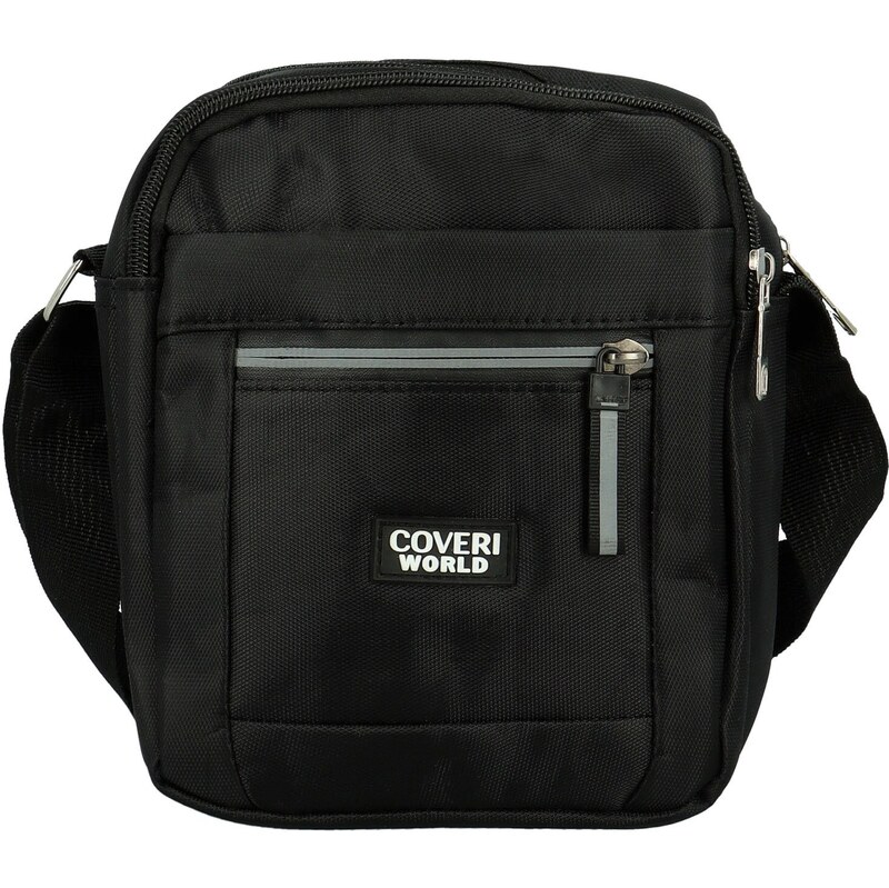 Trendy pánska textilná crossbody taška Coveri Hart, čierna 66803515