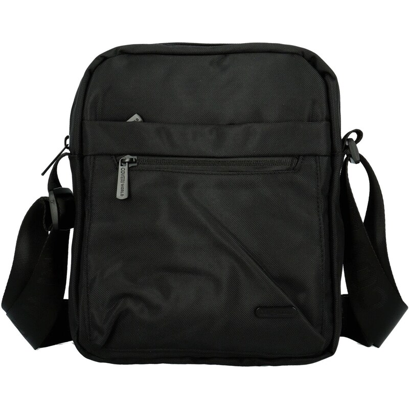 Štýlová pánska textilná crossbody taška Coveri Taren, čierna 66229278