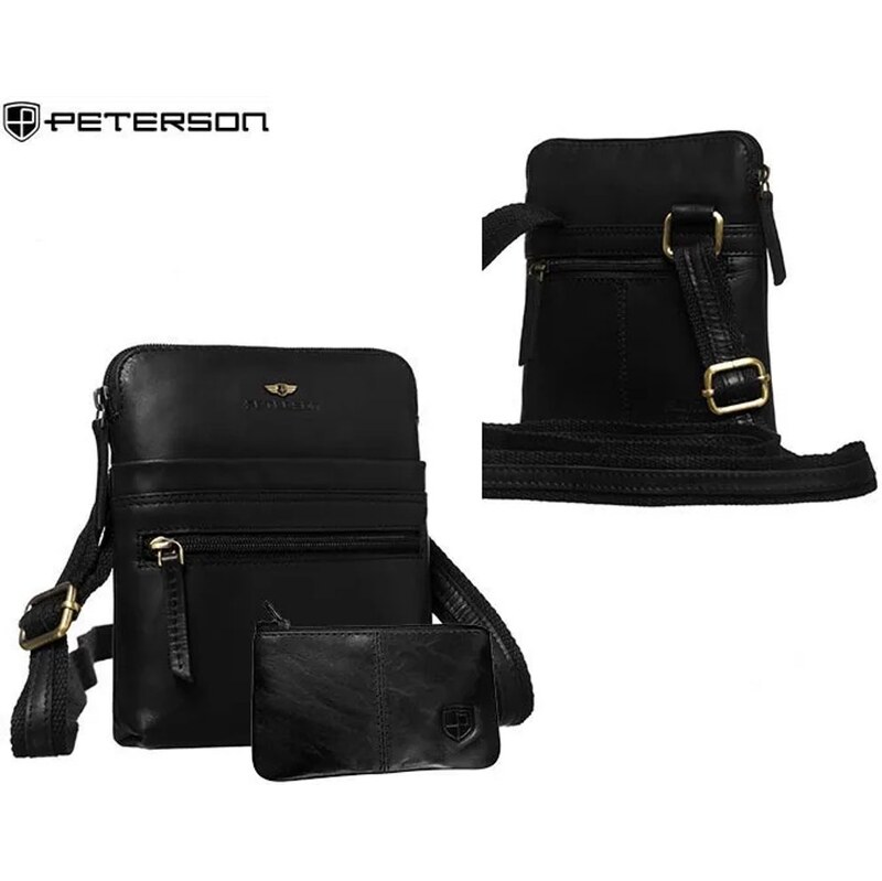 Čierna kožená pánska taška Peterson 65927133