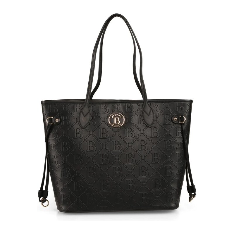 Dámska kabelka BERTOO Ginevra čierne logo/zlatá 65914551