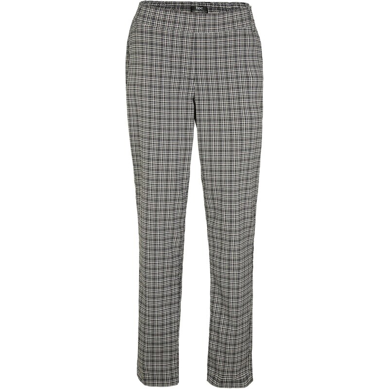 bonprix Nohavice s elastickým vláknom, károvaná, farba čierna 65915926