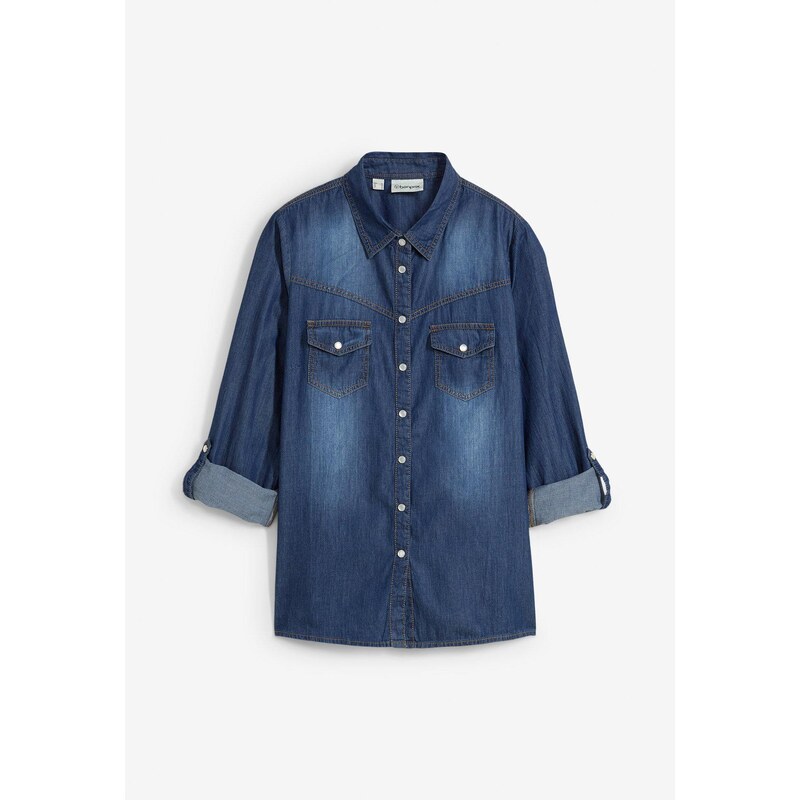 bonprix Džínsová košeľa, farba modrá 44740873