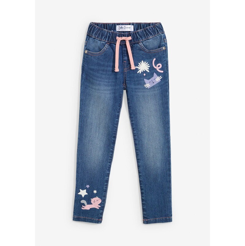 bonprix Rovné džínsy, stredná výška pásu, farba modrá 65915940