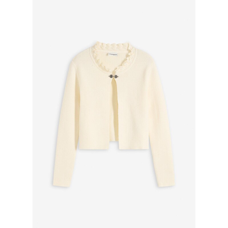 bonprix Krojový pletený sveter, farba biela 65915998