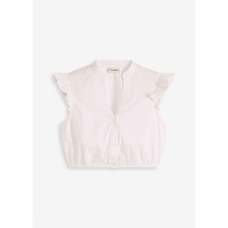 bonprix Blúzka dirndl so stojačikom a volánikmi na rukávoch, farba 65916004