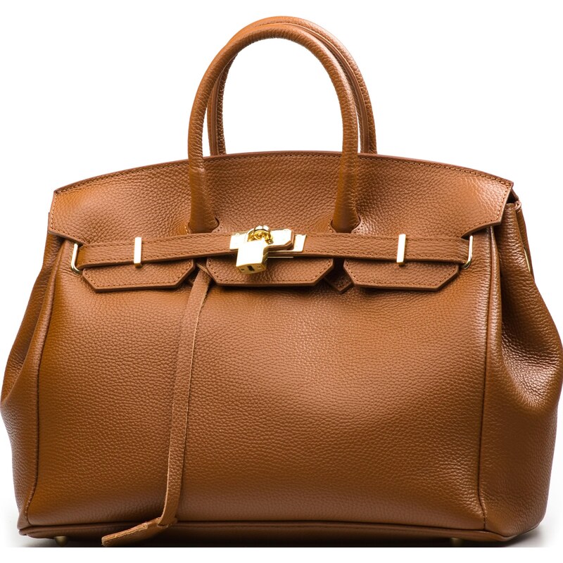 Blaire Kožená kabelka Clauda koňakovo hnedá 65916135