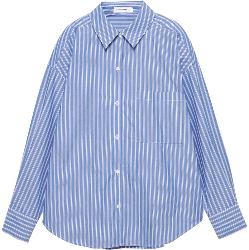 Pull&Bear Blúzka kobaltovomodrá / biela 65922801