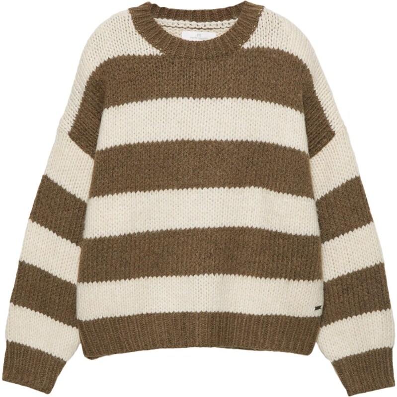 Pull&Bear Sveter PACIFIC krémová / hnedá 66010057