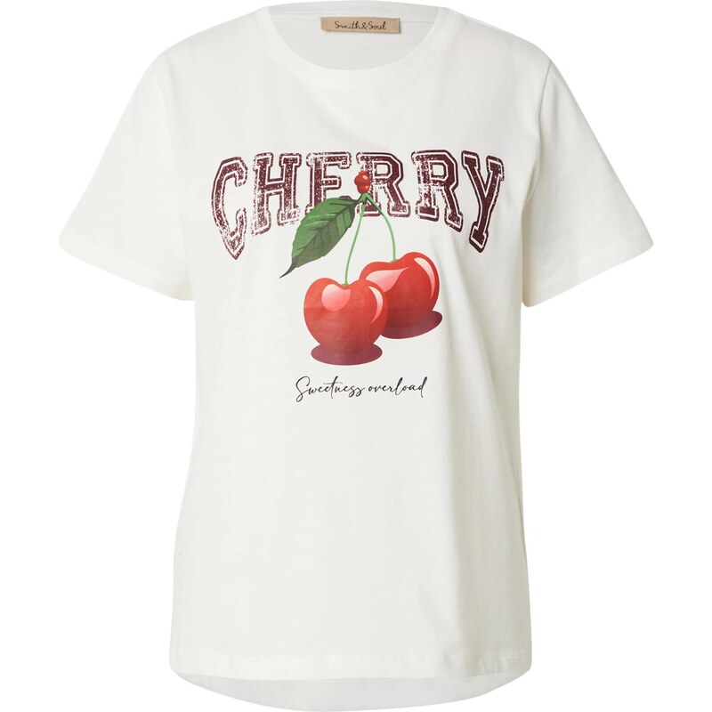 Smith&Soul Tričko zelená / vínovo červená / čerešňová / biela 66010073