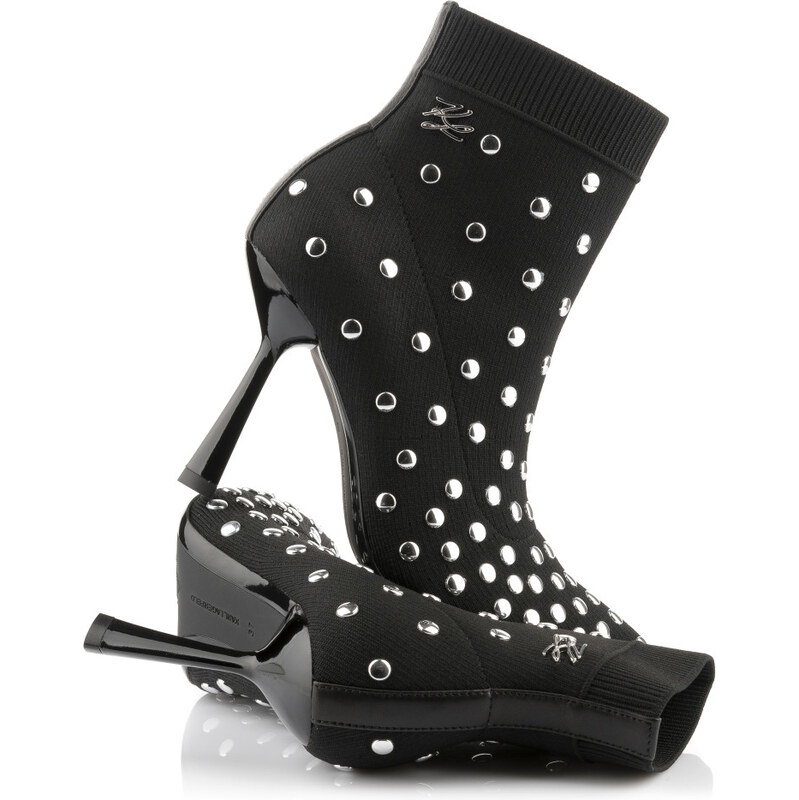 ČLENKOVÁ OBUV KARL LAGERFELD PANDARA STUDS KNIT BOOT 67047557