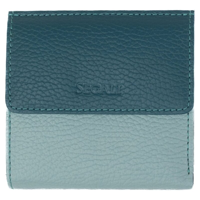 SEGALI Dámska kožená peňaženka 261337 Sage/Peacock Blue 65927120