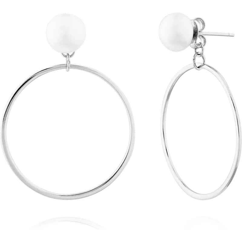 JVD Štýlové visiace strieborné náušnice s perlou SVLE0520XH20P00 66583101