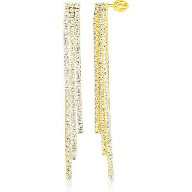 JVD Pozlátené retiazkové náušnice so zirkónmi SVLE3184XH2GO00 66580172