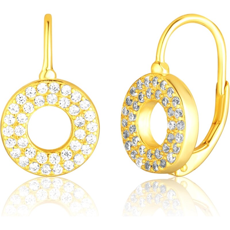 JVD Pôvabné pozlátené náušnice so zirkónmi Kruh SVLE3260X86GO00 66593853