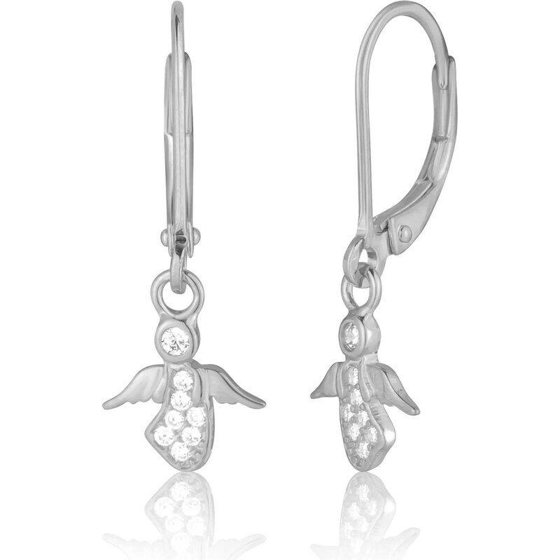 JVD Strieborné visiace náušnice Anjelik so zirkónmi SVLE0933SD5BI00 66585729