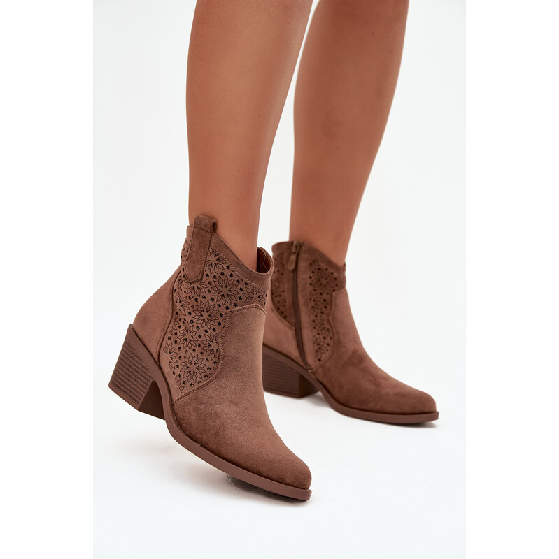 S. BARSKI Dámske otvorené členkové čižmy na podpätku S.Barski 65927864