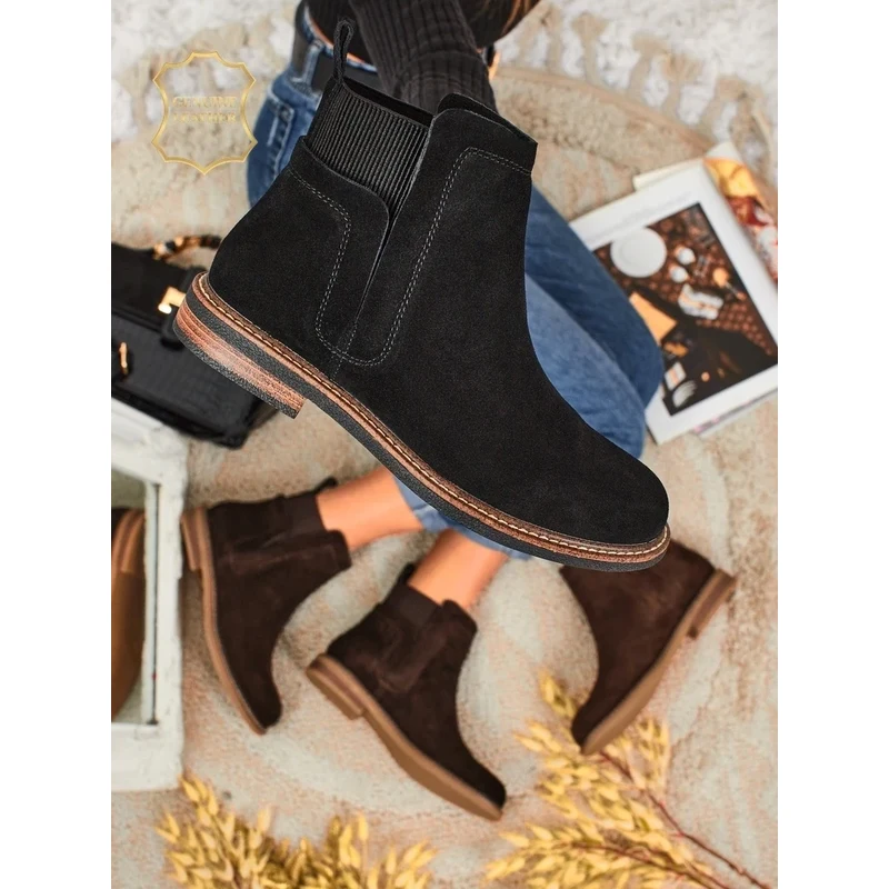 Resti Black Ariston Leather Suede Ankle Boots 65927881