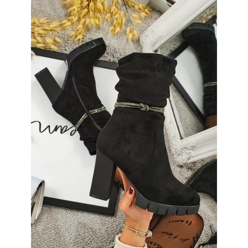 Resti Womens Eco Suede Heeled Ankle Boots RuneFlicker 65927886