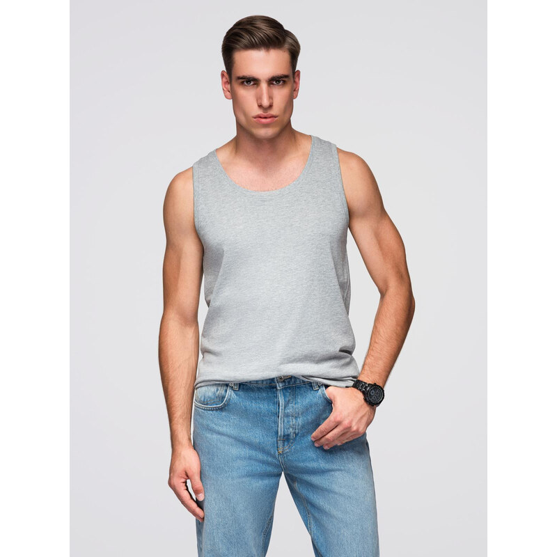 Ombre Mens BASIC cotton tank top - grey melange 57757030