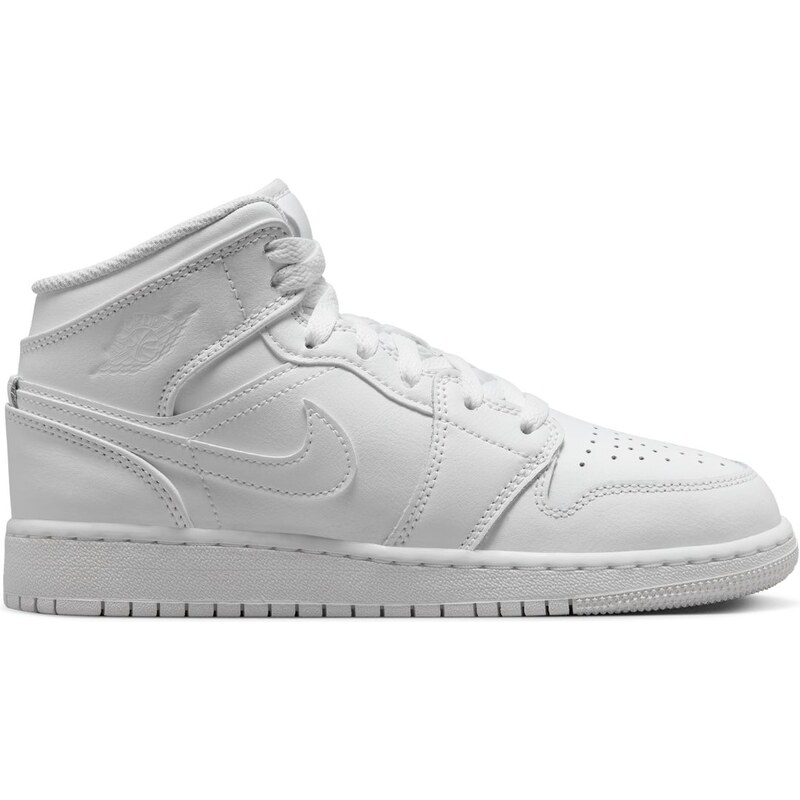 Air Jordan 1 Mid Triple White (GS) - Detské - Tenisky Jordan - Biele - 66357855