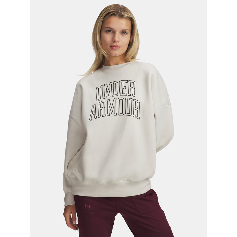 Under Armour Rival Flc OS Varsity Crew-WHT Womens Sweatshirt - Womens 65992010