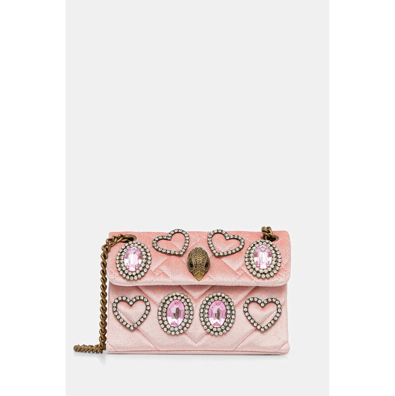 Zamatová kabelka Kurt Geiger London VELVET MINI KENSINGTON 65969270