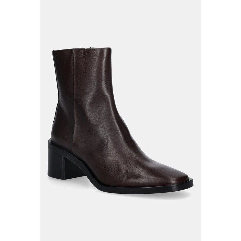 Kožené členkové topánky Calvin Klein BLOCK HEEL ZIP BOOT LTH 65952647