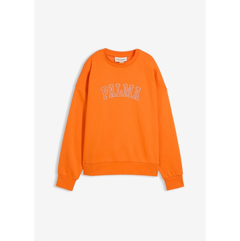 bonprix Oversize-mikina z bavlneného mixu, farba oranžová 65952725
