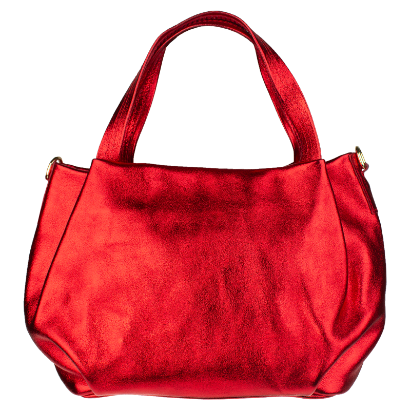 Červená kožená talianska crossbody kabelka Tea Lucida Rossa 65952816