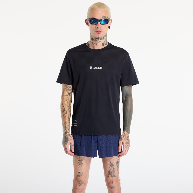 Tričko Bandit Cheque Jacquard Short Sleeve Tee Black M 65952949