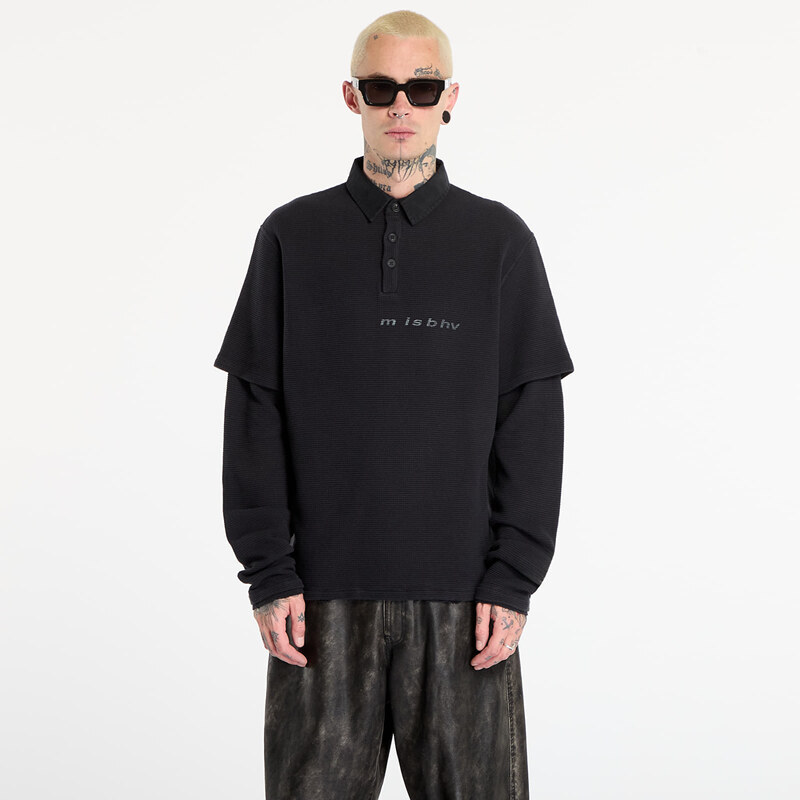 Tričko MISBHV Layered Polo Longsleeve Washed Black M 65953028