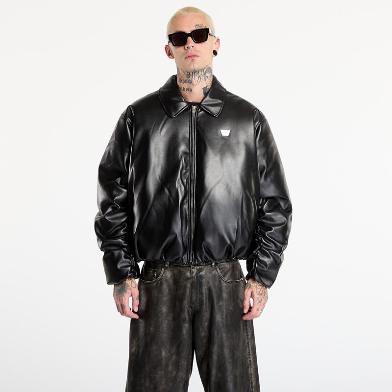 Bunda MISBHV Faux Leather Puffer Bomber Jacket Black XL 65952978