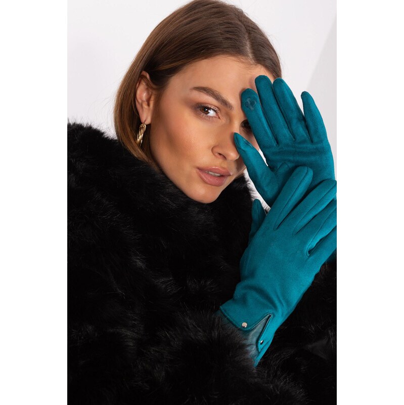 MladaModa Elegantné dotykové rukavice model 50726 tyrkysové 65954287