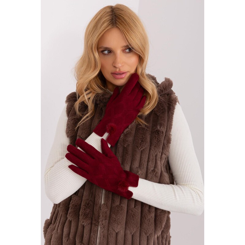 MladaModa Teplé dotykové rukavice s malým brmbolcom model 50698 65954289