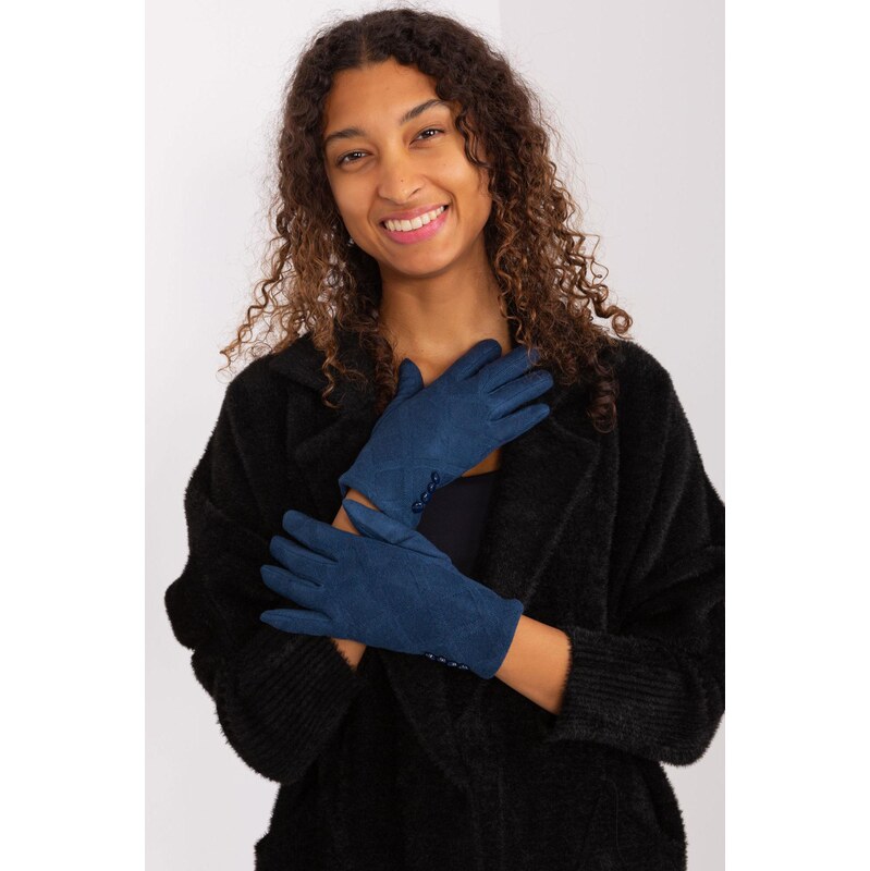MladaModa Teplé dotykové rukavice s ozdobnými gombíkmi model 30210 65954322