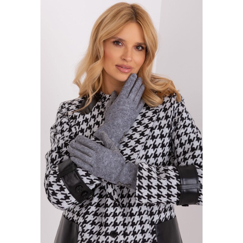 MladaModa Teplé dotykové rukavice s ozdobnými gombíkmi model 30210 65954326