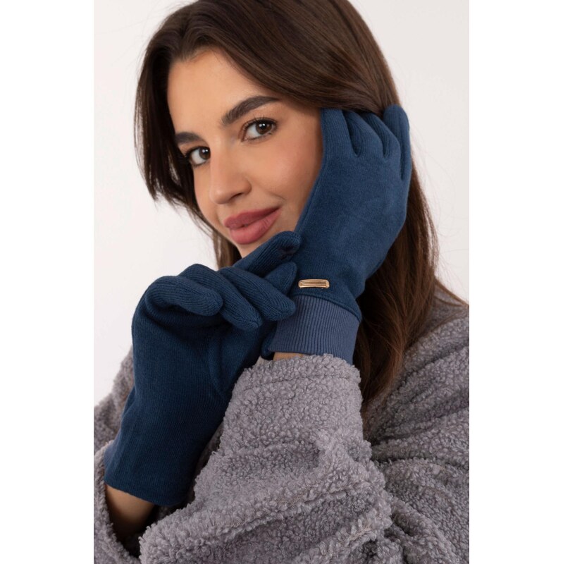 MladaModa Teplé dotykové rukavice model 90503 tmavé tyrkysové 65954343