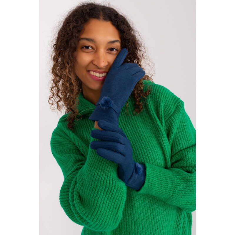 MladaModa Teplé dotykové rukavice s malým brmbolcom model 90426 farba 65954344