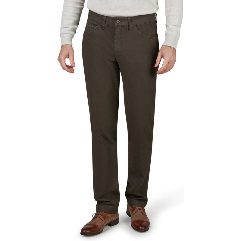 Pánske hnedé stretch bavlnené nohavice CLUB OF COMFORT regular fit 65954421