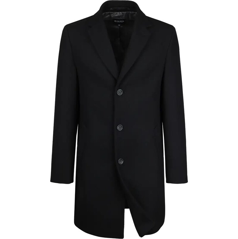 Pánsky čierny vlnený kabát s kašmírom DIGEL 65954422